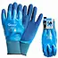 GEKO Waterdichte werkhandschoenen - Polyester latex - Maat 10 - Blauw - Elastische manchet - 12 stuks