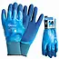 GEKO Waterdichte werkhandschoenen - Polyester/Latex - Maat 8 - Blauw - Elastische manchet - 12 stuks