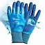 GEKO Waterdichte werkhandschoenen - Polyester/Latex - Maat 8 - Blauw - Elastische manchet - 12 stuks