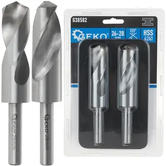 GEKO HSS metaalborenset - 26-28 mm - 2 stuks - Slijtvast en nauwkeurig
