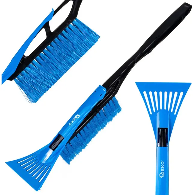 GEKO Sneeuwborstel met ijskrabber - Duurzaam plastic - 52 cm - Flexibele borstelharen