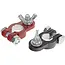 GEKO Aluminium accuklemmen set - 2 stuks - rood en zwart - voor 6V/12V batterijen