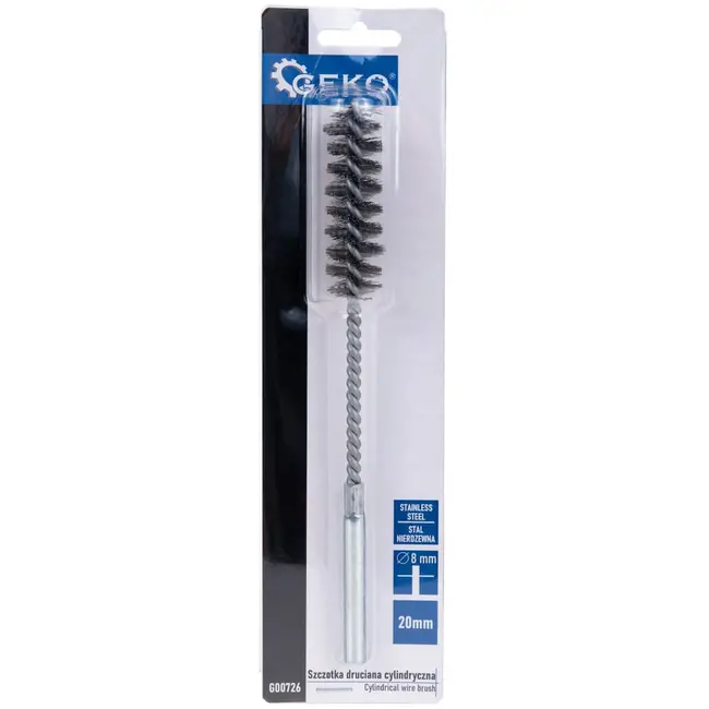 GEKO Cilindrische staalborstel - Compact - Veelzijdig - 20 mm - Roestvrij staal