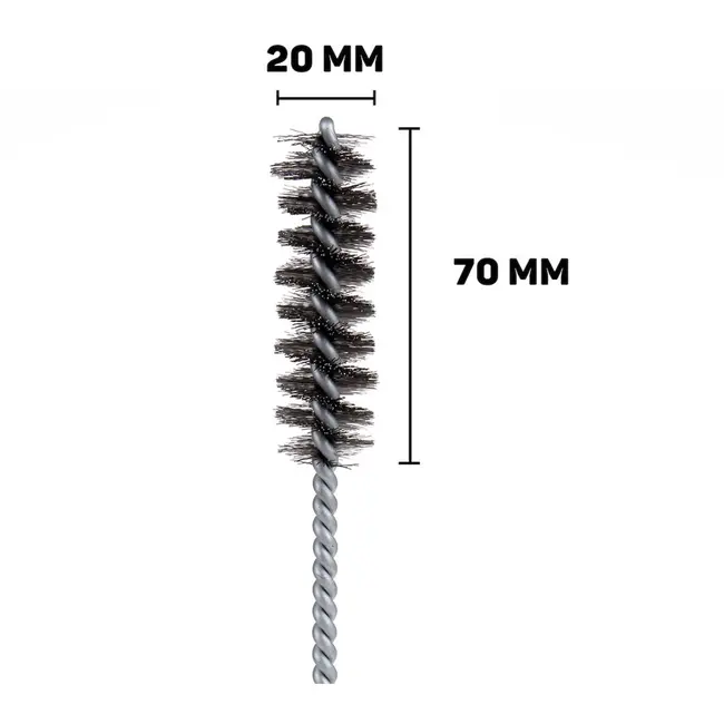 GEKO Cilindrische staalborstel - Compact - Veelzijdig - 20 mm - Roestvrij staal