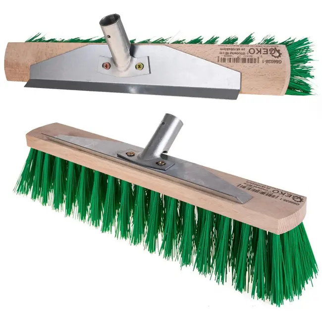 GEKO Straatbezem - Nylon Borstel - Houten Blok - 40 cm