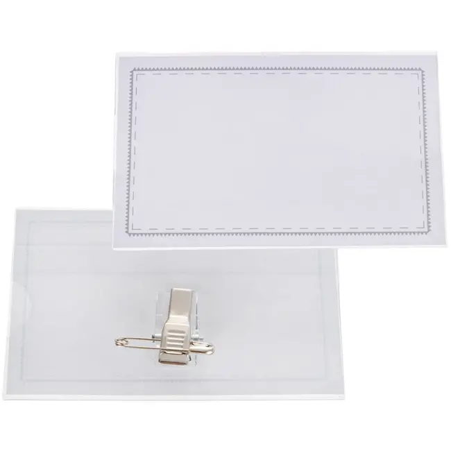 GEKO ID-badge met clip en veiligheidsspeld - 90x56 mm - Plastic en metaal - 10 stuks