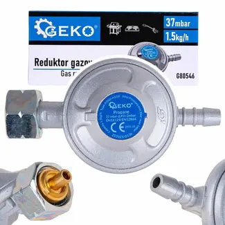 GEKO Gasregelaar - 37 mbar - 1,5 kg/h - Veilig & Efficiënt - Voor Diverse Toepassingen