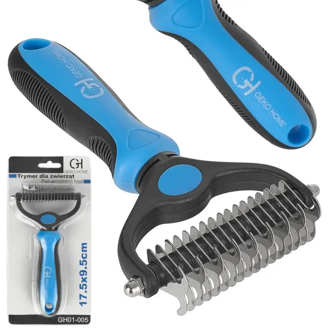 GEKO Huisdierverzorgingstool - Ontklitkam - Ergonomisch - Veilig voor de huid - 17,5 x 9,5 cm