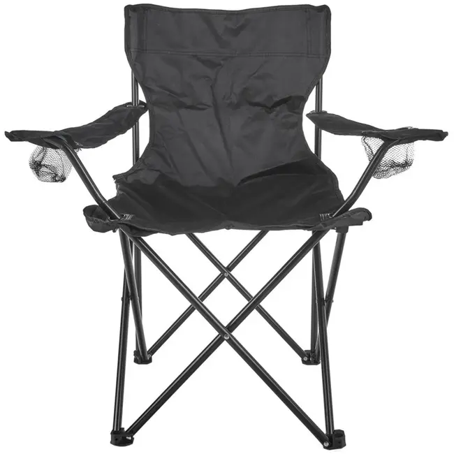 Keltin Opvouwbare toeristenstoel - Zwart - Duurzaam polyester - Stabiel stalen frame - Inclusief draagtas
