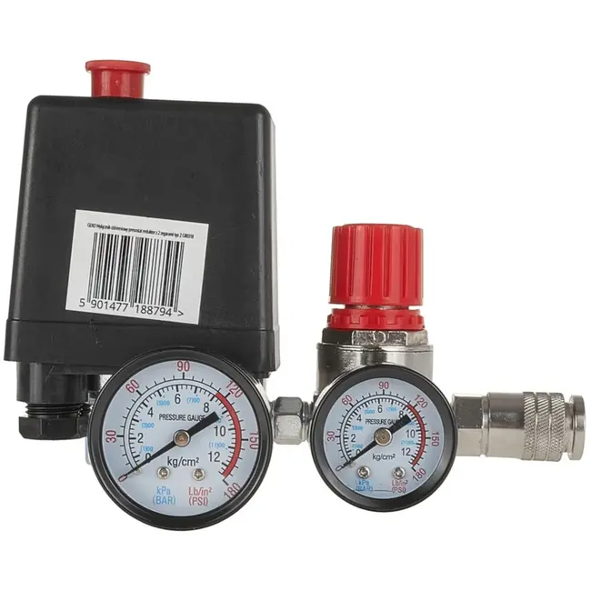 GEKO Drukregelaar voor compressoren - 230V - 12 bar - Inclusief veiligheidsklep