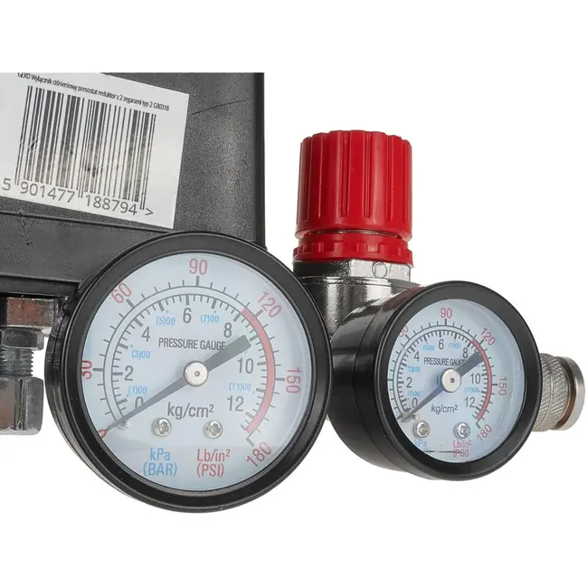 GEKO Drukregelaar voor compressoren - 230V - 12 bar - Inclusief veiligheidsklep