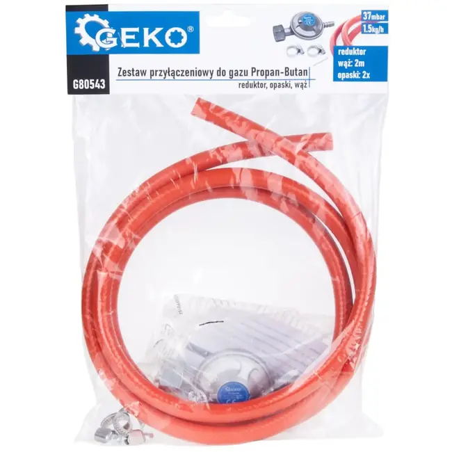 GEKO Gas Aansluitset - Regulator - 2m Slang - Veiligheid en Betrouwbaarheid