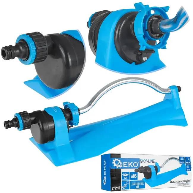 GEKO Instelbare oscillerende sproeier - 15 mondstukken - Duurzaam kunststof - Precieze irrigatie