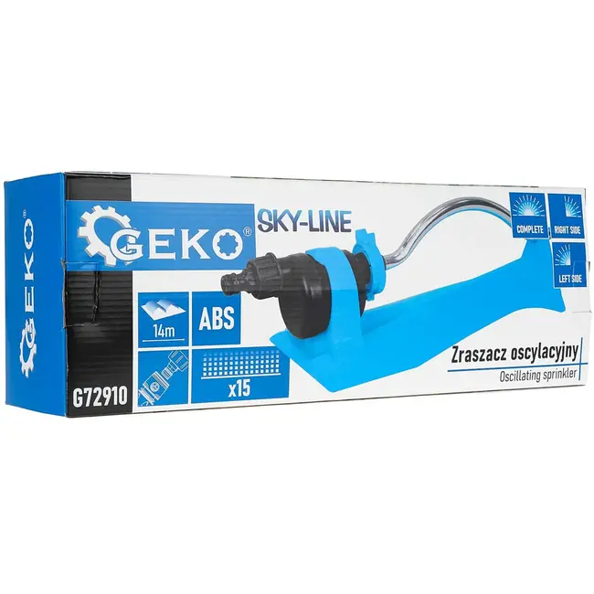 GEKO Instelbare oscillerende sproeier - 15 mondstukken - Duurzaam kunststof - Precieze irrigatie