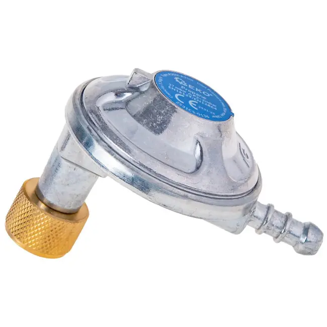 GEKO Hoekige gasregelaar - 37 mbar - 1,5 kg/h - Veilig & efficiënt - Voor krappe ruimtes