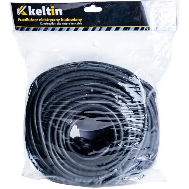 Keltin Bouwplaats verlengkabel - 50m - IP44 - Weerbestendig - Zwart
