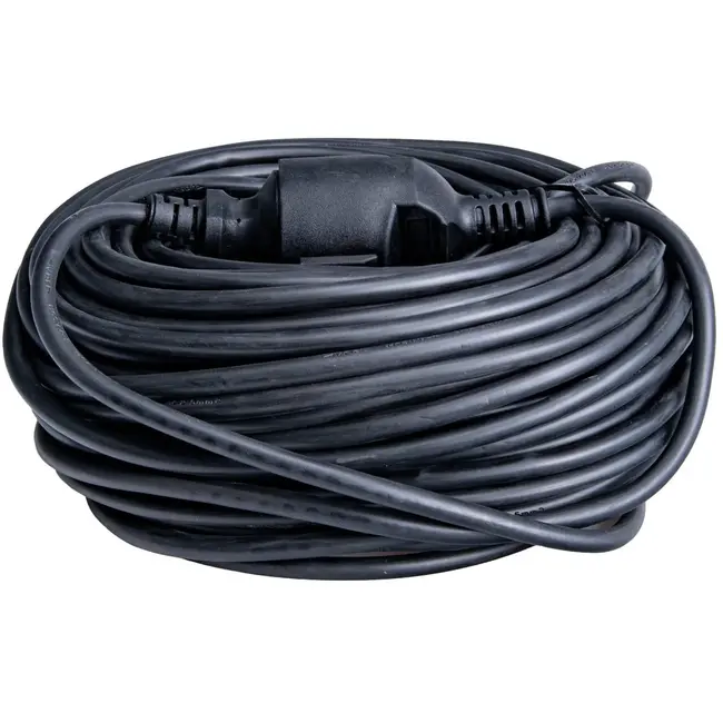 Keltin Bouwplaats verlengkabel - 50m - IP44 - Weerbestendig - Zwart