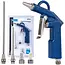 GEKO Luchtstofpistool met 5-delige nozzle- en connectorenset - 180mm, 100mm, 20mm - tot 8 bar