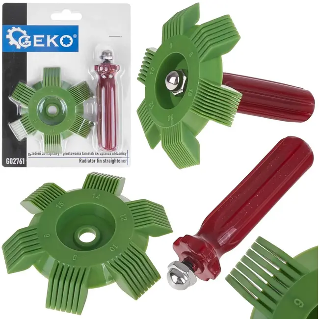 GEKO Lamellenkam - 6 Maten - Radiator en Condensor - Ergonomische Grip - Duurzaam