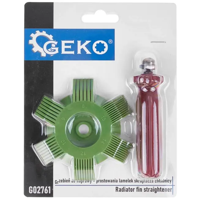 GEKO Lamellenkam - 6 Maten - Radiator en Condensor - Ergonomische Grip - Duurzaam