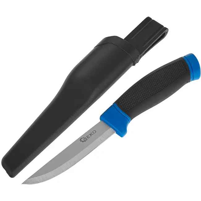 GEKO Tactisch puukko mes - vast lemmet - zwart - 215 mm - met holster