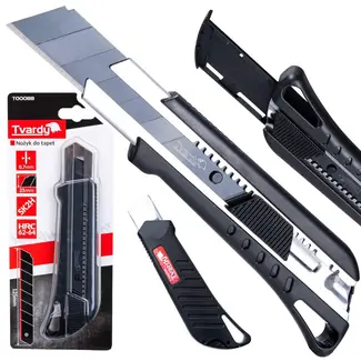 Tvardy Utility mes - Duurzaam SK2H staal - 125 mm - Zwart ontwerp