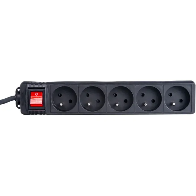 Keltin Verlengsnoer met schakelaar - 5 stopcontacten - 3 meter - zwart