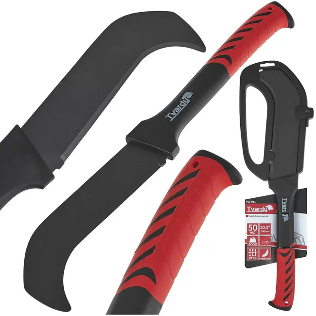 Tvardy Krachtige borstelbijl - Duurzaam staal - PTFE coating - Ergonomische grip - 53 cm - Compact ontwerp