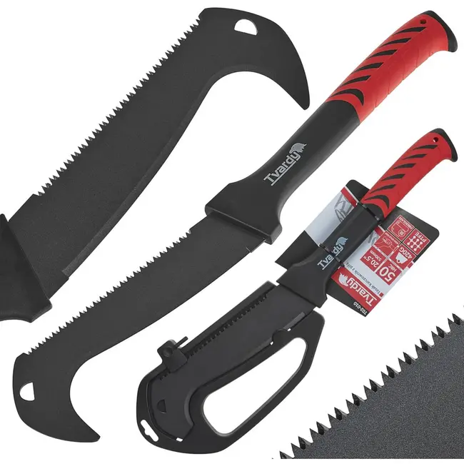 Tvardy Krachtige borstelbijl met zaagfunctie - Duurzaam staal - Ergonomische grip - 53 cm - Compact en veelzijdig
