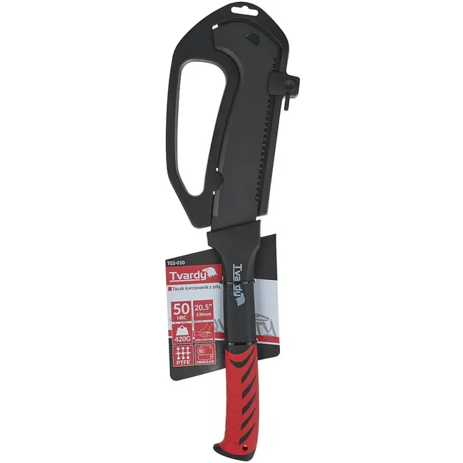 Tvardy Krachtige borstelbijl met zaagfunctie - Duurzaam staal - Ergonomische grip - 53 cm - Compact en veelzijdig
