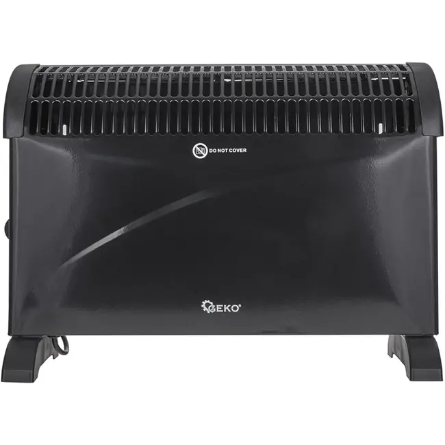 GEKO Convector kachel - 3 standen - Thermostaat - Zwart - 2000W