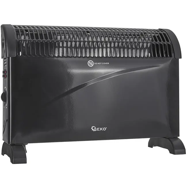 GEKO Convector kachel - 3 standen - Thermostaat - Zwart - 2000W