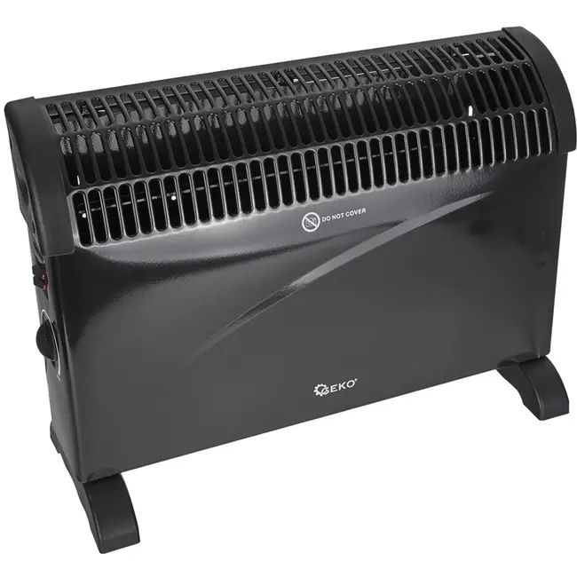 GEKO Convector kachel - 3 standen - Thermostaat - Zwart - 2000W
