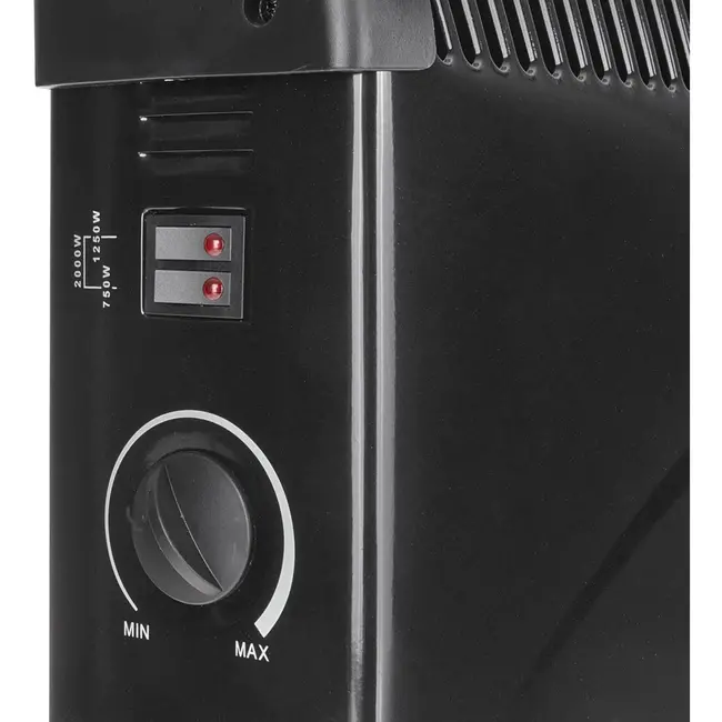 GEKO Convector kachel - 3 standen - Thermostaat - Zwart - 2000W