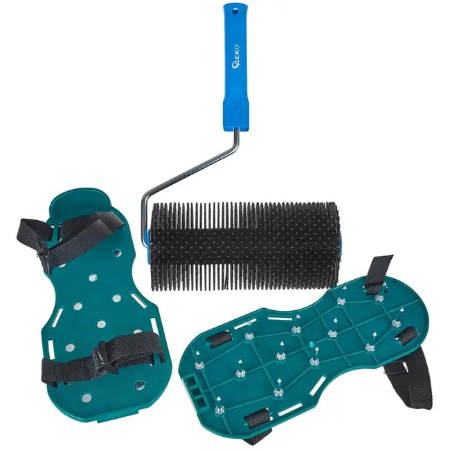 GEKO 2-delige egaline set - gladde afwerking - 230 mm roller - spijkers 28 mm - spijkerschoenen