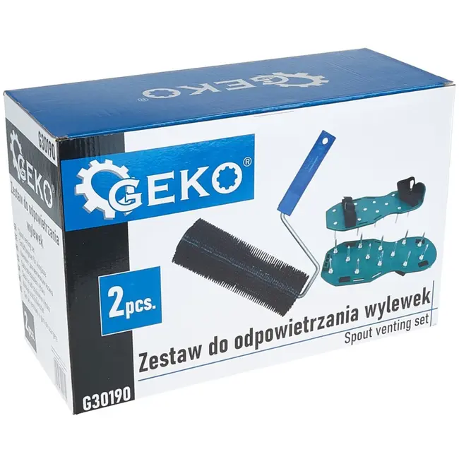 GEKO 2-delige egaline set - gladde afwerking - 230 mm roller - spijkers 28 mm - spijkerschoenen