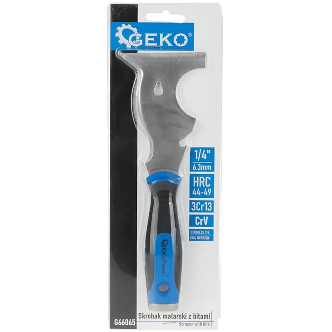 GEKO Multifunctionele verfkrabber - Ergonomisch - Met bits en opbergruimte