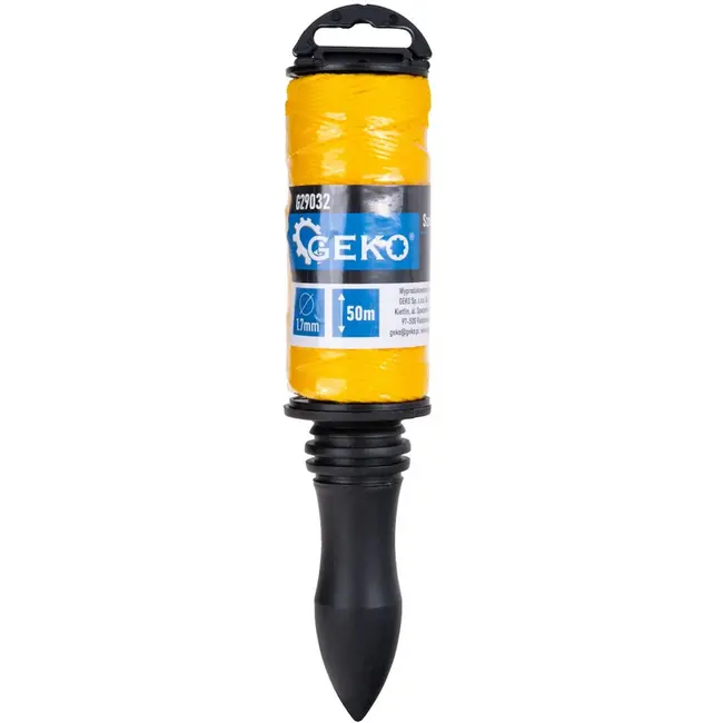 GEKO Metsellijn met roterende handgreep - 1.7 mm - 50 m - Geel - Duurzaam en gebruiksvriendelijk
