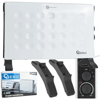 GEKO Convector kachel - modern design - 3 warmtestanden - 2000W - wit - draagbaar