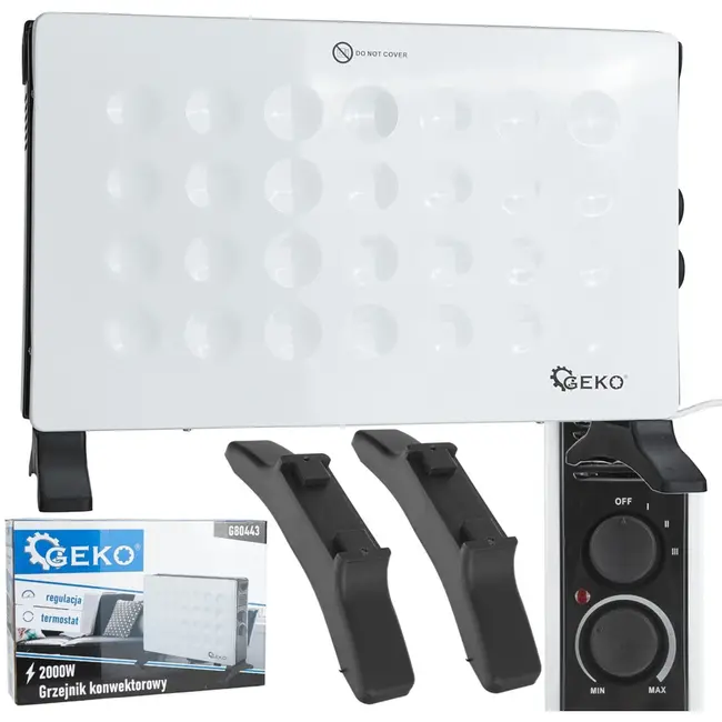 GEKO Convector kachel - modern design - 3 warmtestanden - 2000W - wit - draagbaar