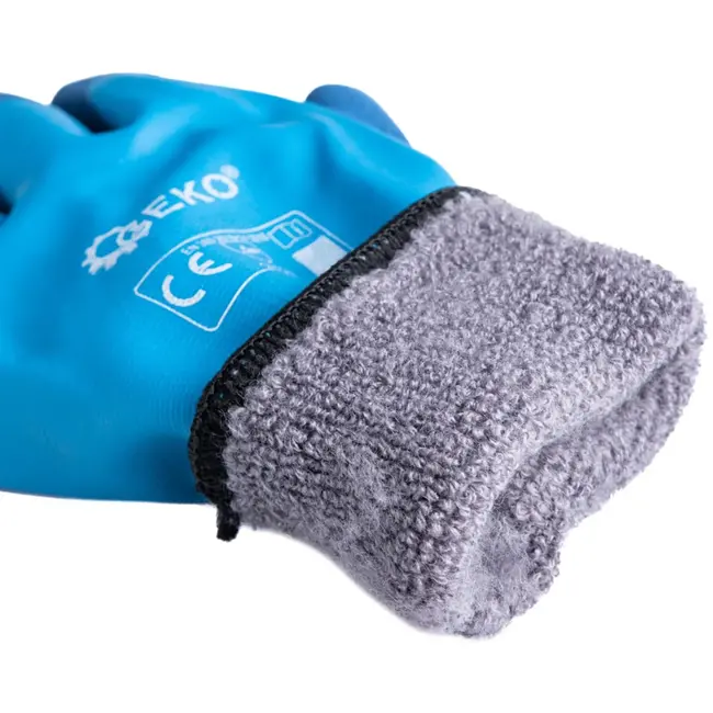GEKO Waterdichte winterwerkhandschoenen - Thermisch geïsoleerd - Latexcoating - Maat 11 - Blauw - 12 stuks