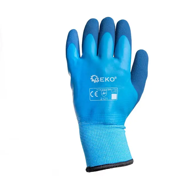 GEKO Waterdichte winterwerkhandschoenen - thermisch geïsoleerd - maat 8 - blauw - 12 stuks