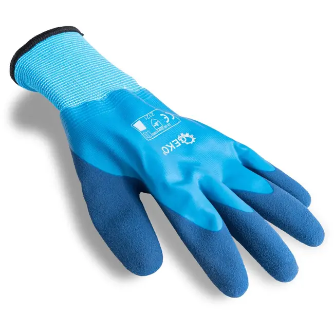 GEKO Waterdichte winterwerkhandschoenen - thermisch geïsoleerd - maat 8 - blauw - 12 stuks