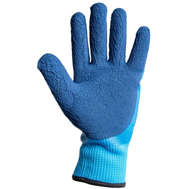GEKO Waterdichte thermische werkhandschoenen - isolerend - latex grip - maat 11 - blauw - 12 stuks