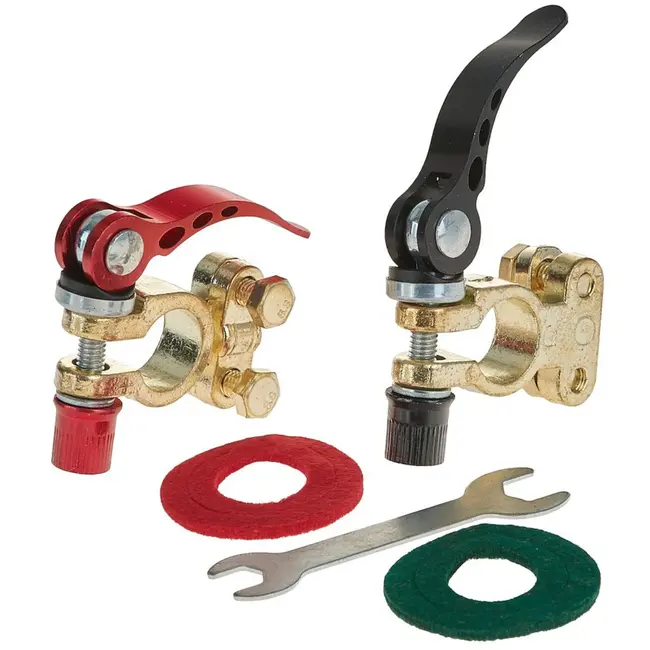 GEKO Klemmen Set - Snelle Installatie - 6/12V Batterijen - Hoogwaardige Messing - Inclusief Beschermpads