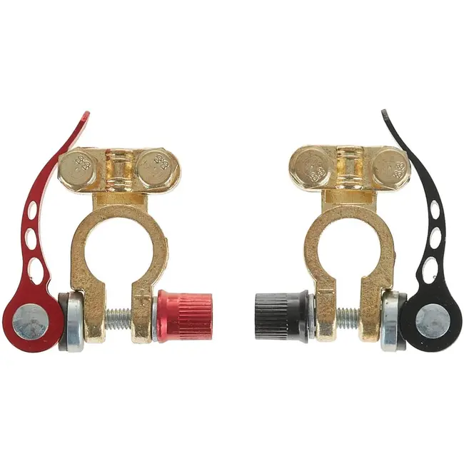 GEKO Klemmen Set - Snelle Installatie - 6/12V Batterijen - Hoogwaardige Messing - Inclusief Beschermpads