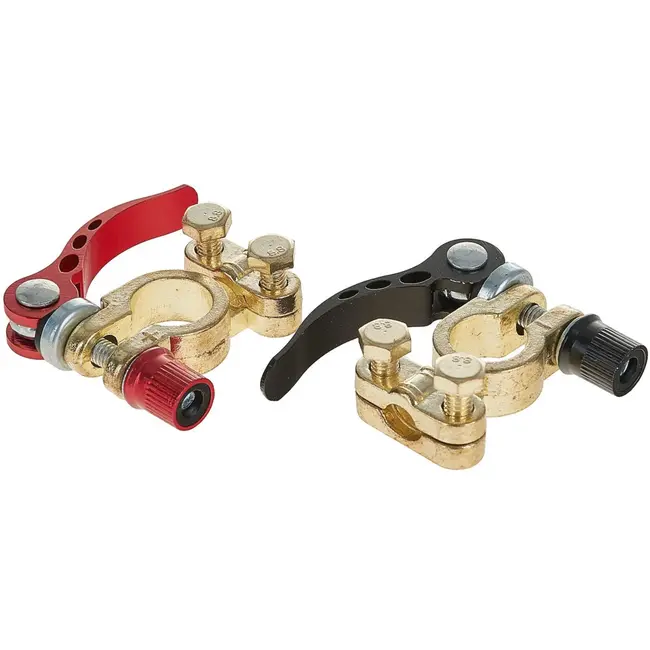 GEKO Klemmen Set - Snelle Installatie - 6/12V Batterijen - Hoogwaardige Messing - Inclusief Beschermpads