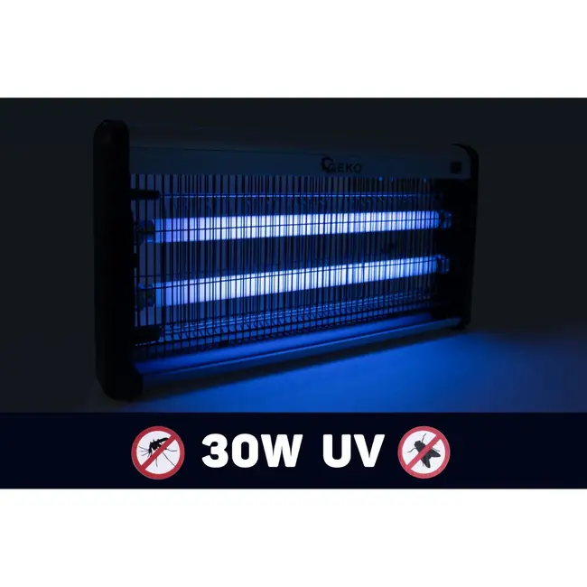 GEKO UV insectenlamp - 30W - Veilig & effectief - Makkelijk schoon te maken - Inclusief ophangketting