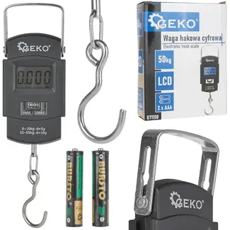 GEKO Digitale hangweegschaal - 50 kg - Backlit LCD - Compact en lichtgewicht