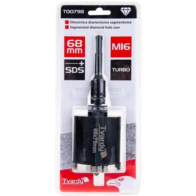 Tvardy Diamantboor - 68 mm - Laser-gelaste segmenten - Slijtvast - SDS+ aansluiting